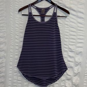 Calia Two Tone Purple Striped Tank Top